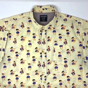 Alpha Beta Hawaiian Luau Hula Girls Men's‎ Short Sleeve Shirt Size XL